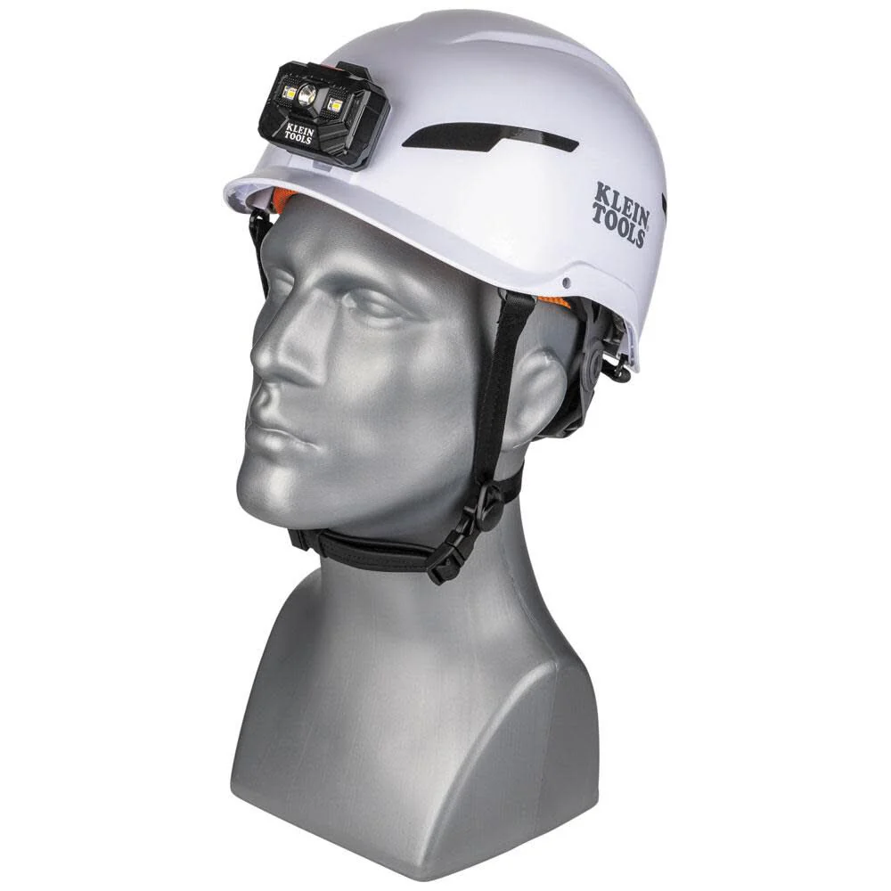 Klein Tools 60525 Safety Helmet, Type-2 Safety Helmet with Rechargeable Headlamp, Non-Vented, Class E, White - Image 5