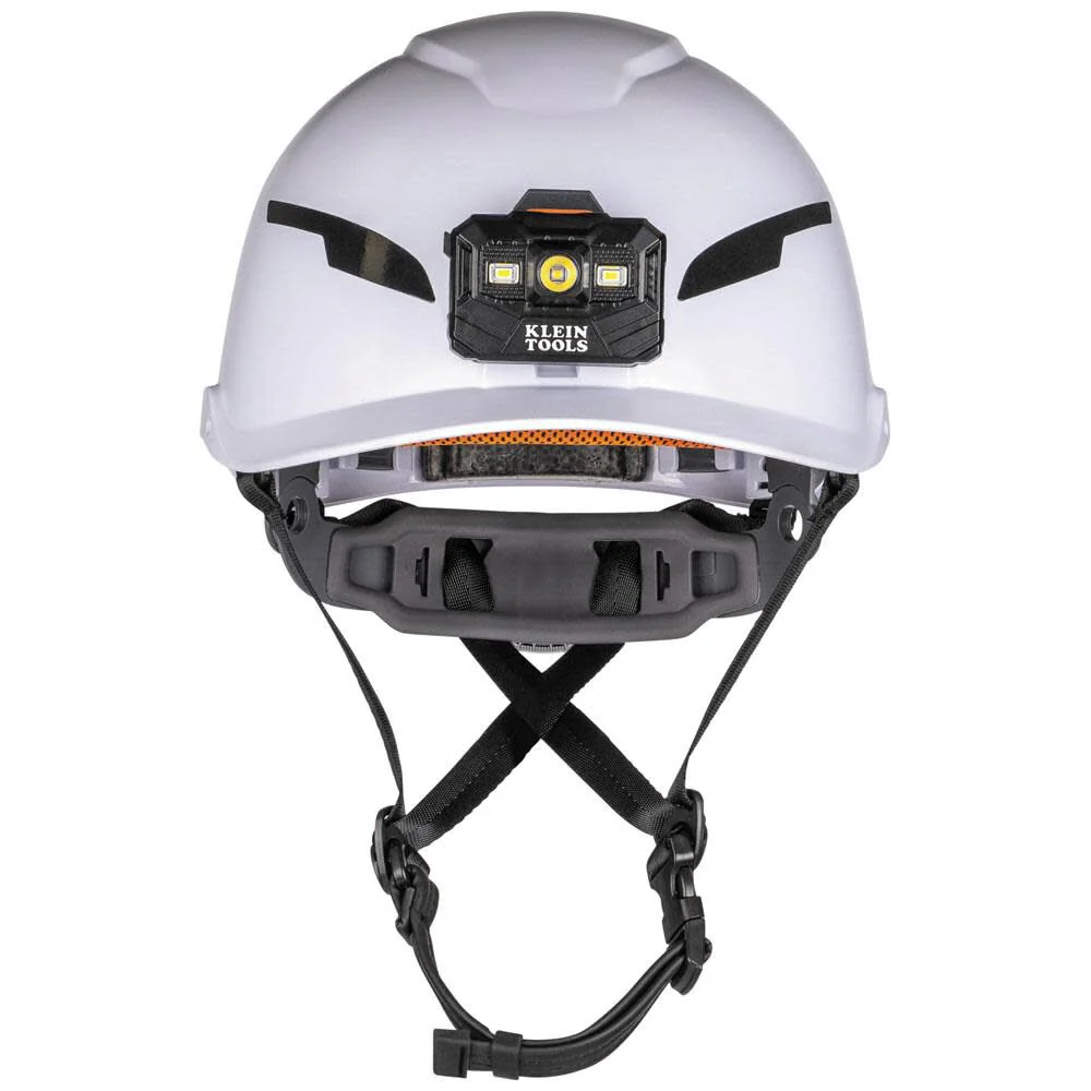 Klein Tools 60525 Safety Helmet, Type-2 Safety Helmet with Rechargeable Headlamp, Non-Vented, Class E, White - Image 6
