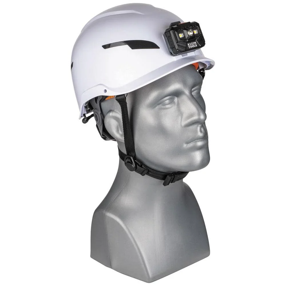 Klein Tools 60525 Safety Helmet, Type-2 Safety Helmet with Rechargeable Headlamp, Non-Vented, Class E, White - Image 8