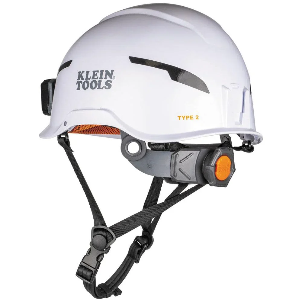 Klein Tools 60525 Safety Helmet, Type-2 Safety Helmet with Rechargeable Headlamp, Non-Vented, Class E, White - Image 9