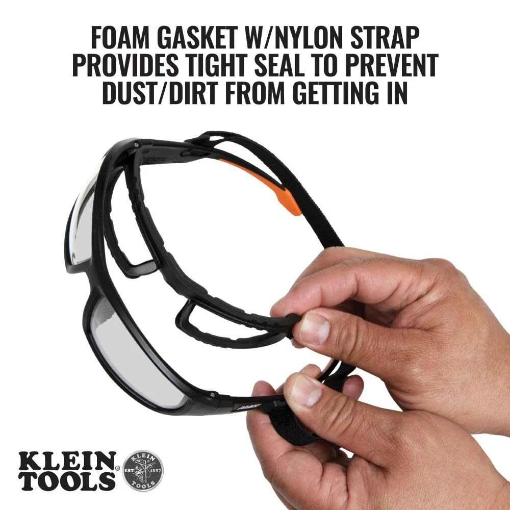 Klein Tools 60538 Gasket Safety Glasses, Professional PPE Protective Eyewear, Full Frame, Scratch Resistant, Anti-Fog, Indoor/Outdoor Lens - Image 3