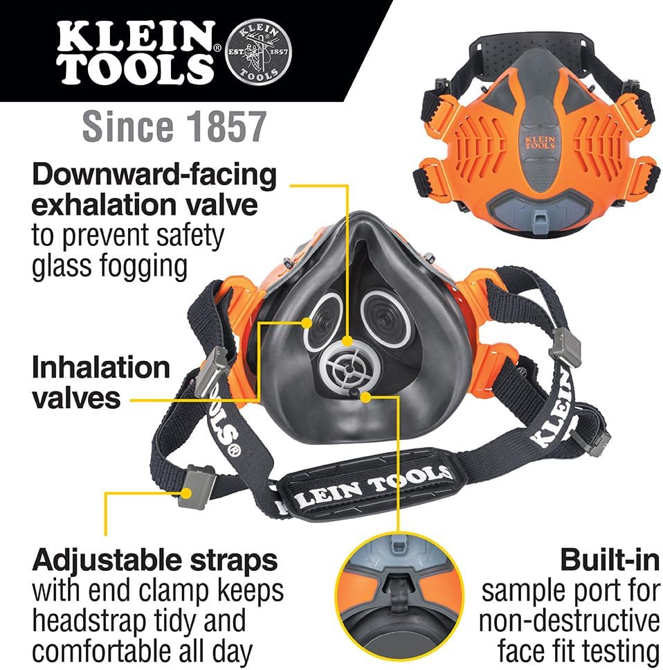 Klein Tools 60552 P100 Half-Mask Respirator, M/L - Image 2