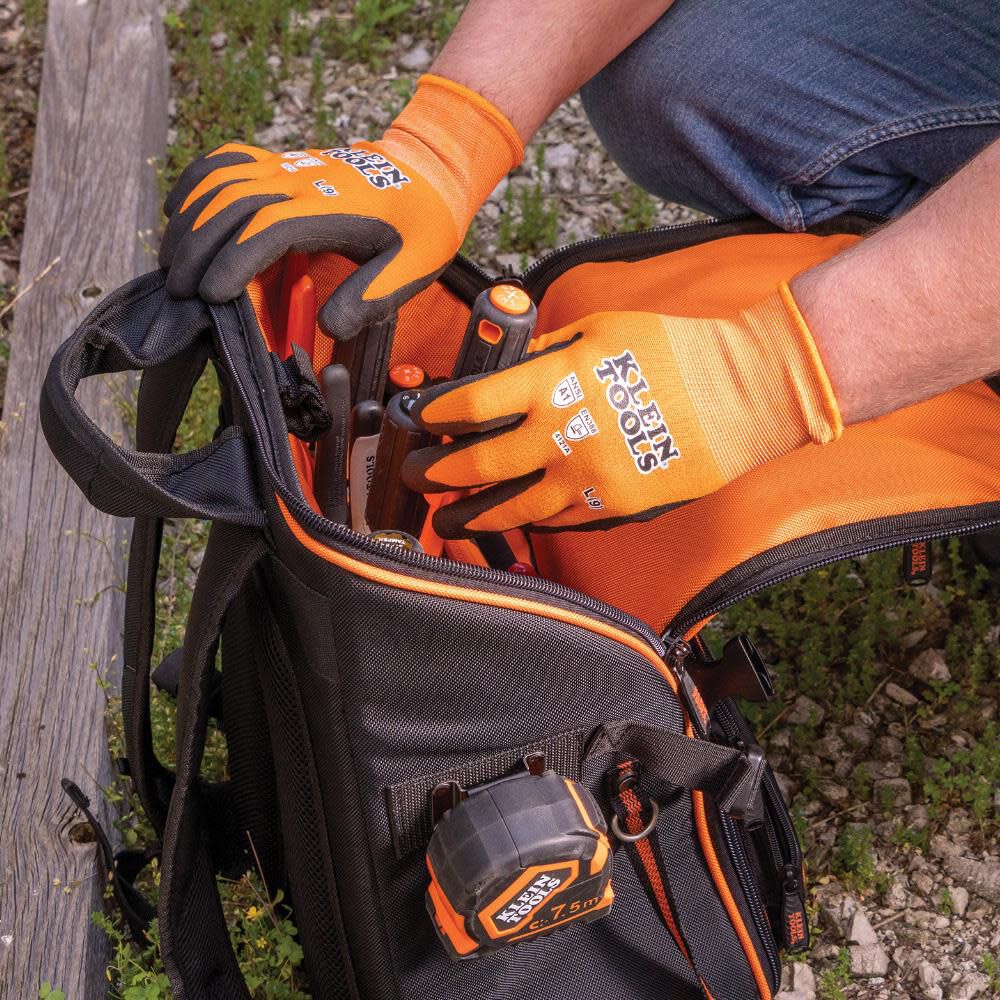 Klein Tools 60579 Work Gloves, Knit Dipped Cut Resistant ANSI A1 Nitrile Coated Gloves, Nylon-Spandex, Touchscreen Capable, Small, 2-Pair - Image 5
