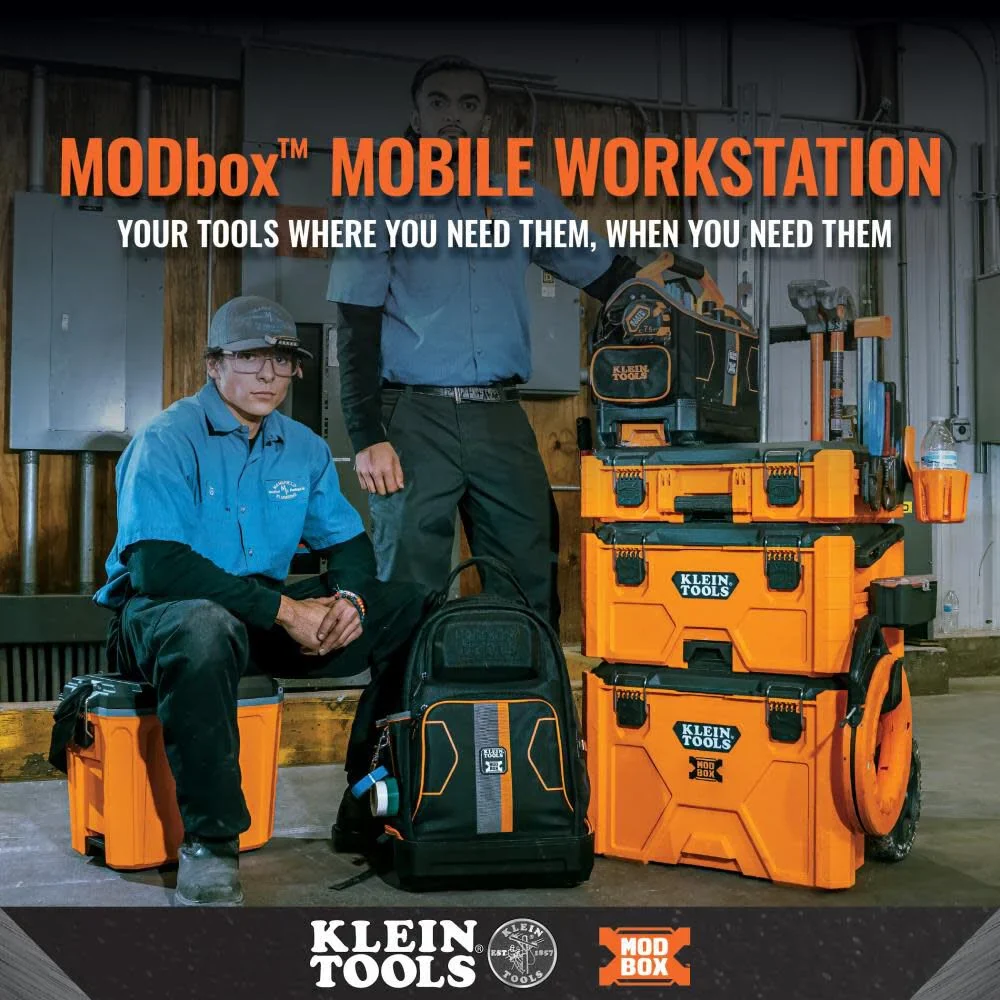 Klein Tools 62202MB MODbox Tool Tote, Part of the MODbox Mobile Workstation, 33 Pockets, Ample Tool Storage, Zipper Pocket for Small Items - Image 4