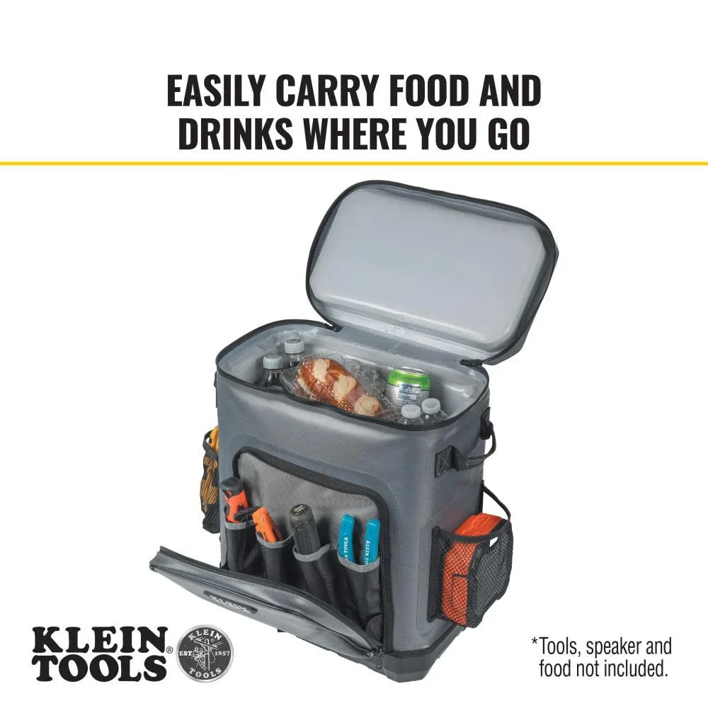 Klein Tools 62810BPCLR Cooler Backpack, 30 Cans Insulated Backpack Cooler, Rugged Bottom, Ideal for Jobsite, Hunting, Camping or Beach - Image 4