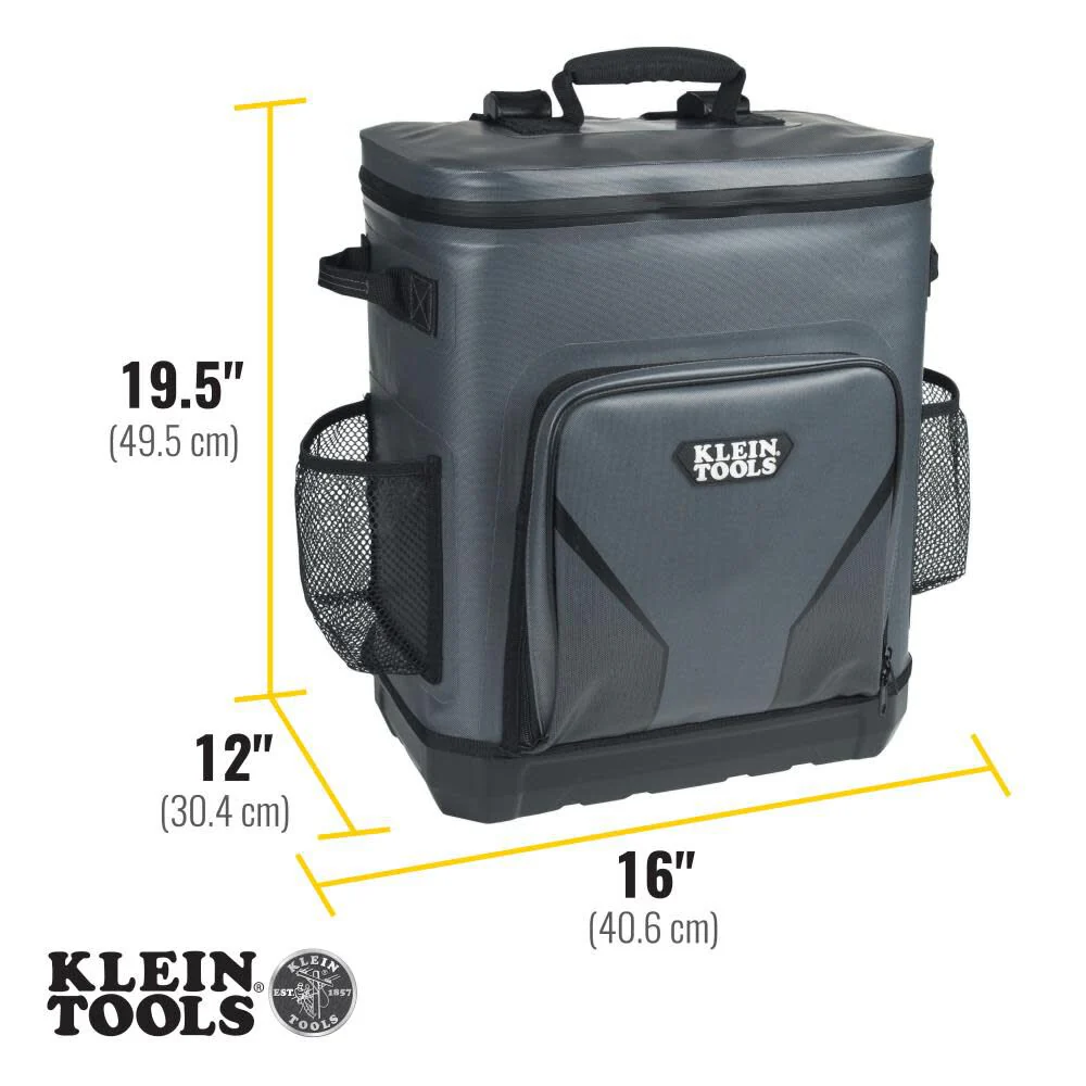 Klein Tools 62810BPCLR Cooler Backpack, 30 Cans Insulated Backpack Cooler, Rugged Bottom, Ideal for Jobsite, Hunting, Camping or Beach - Image 5