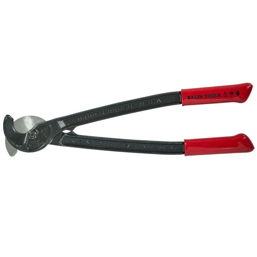 Klein Tools 63035 Cable Cutter, Made in USA, Utility Cable Cutter Cuts MCM Copper and 350 MCM Aluminum Cable, with Shear-Type Hook Jaws, 16-Inch Handles - Image 3