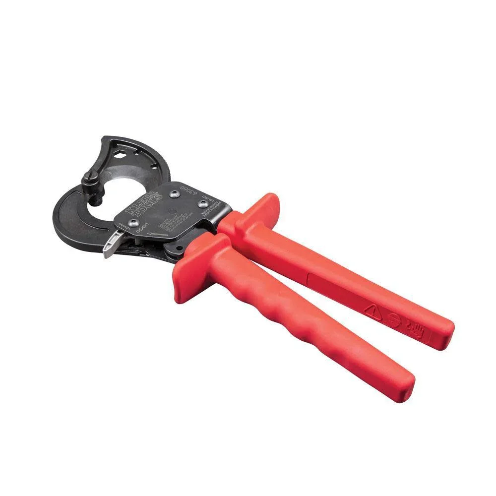 Klein Tools 63060 Cable Cutters, Ratcheting Heavy Duty Cutters for Up to 750 MCM, Great for Cable Preparation - Image 6