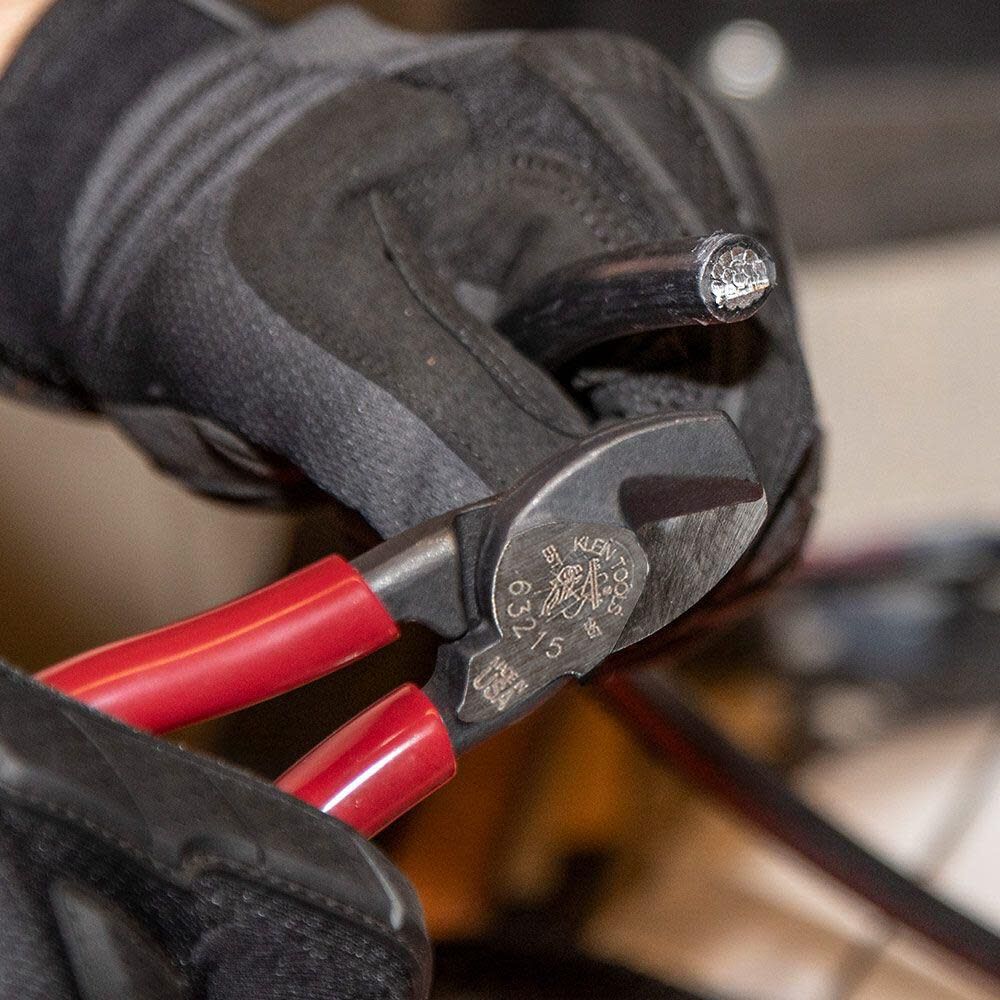 Klein Tools 63215 Cable Cutter, Made in USA, High-Leverage 6.5-Inch Compact, Forged From US Made Steel, Ideal for Cutting Aluminum and Copper Cable - Image 5