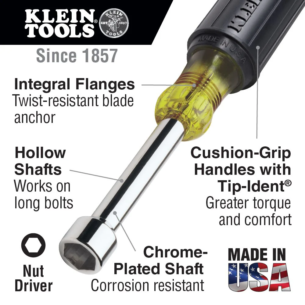 Klein Tools Magnetic Nut Driver 6in Shafts 7 Pc-647-KLEIN. - Image 3