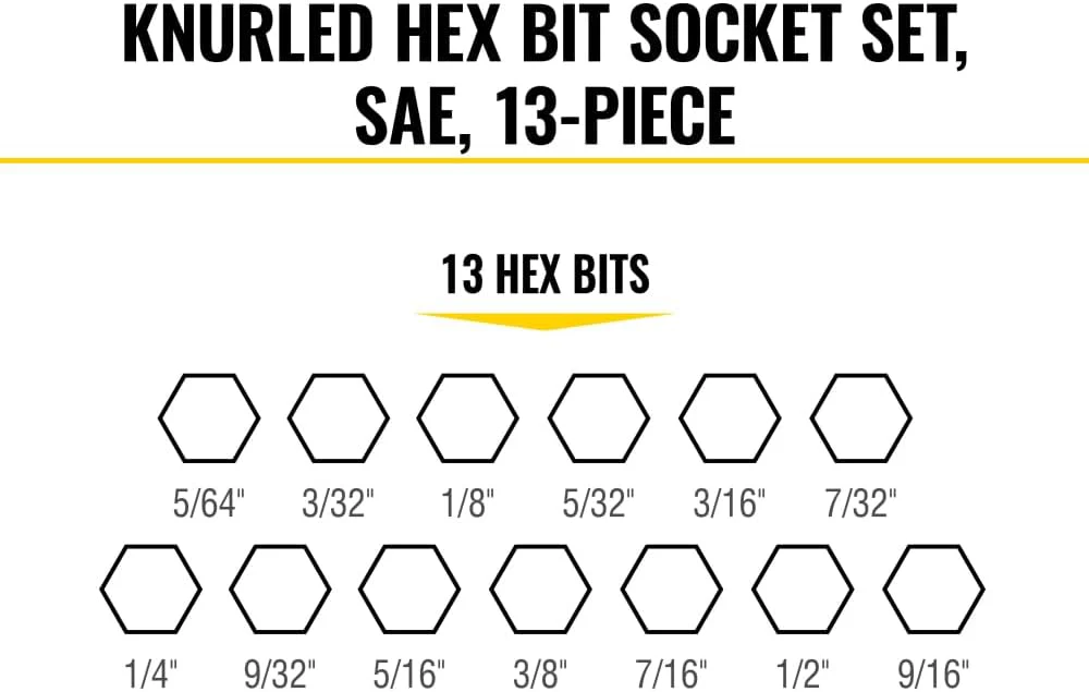 Klein Tools 65213HEX Knurled Hex Bit Socket Set, SAE, 13-Piece - Image 3