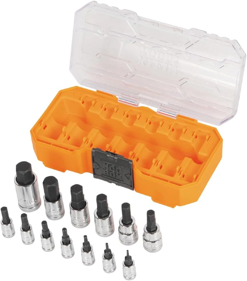 Klein Tools 65213HEX Knurled Hex Bit Socket Set, SAE, 13-Piece - Image 5