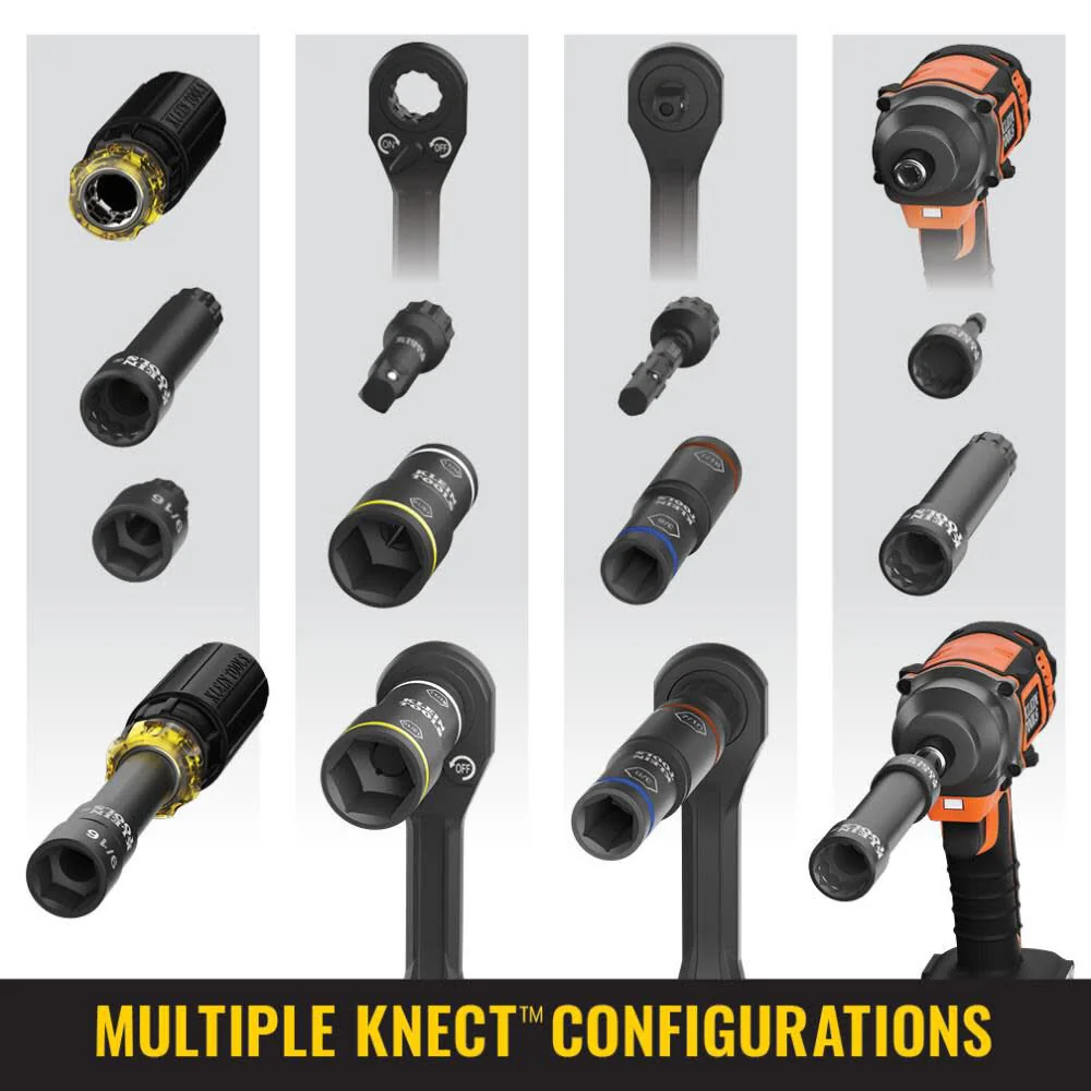Klein Tools 65239 KNECT Flip-20 Impact Socket Set, SAE and Metric, 13-Piece - Image 2