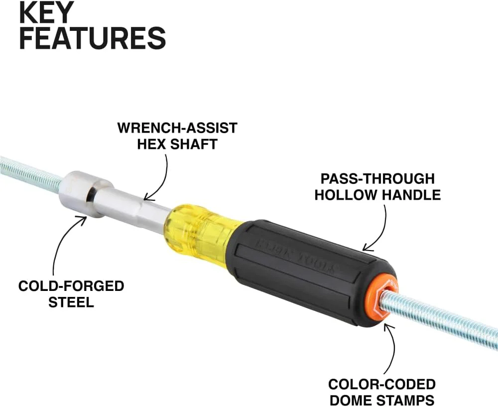 Klein Tools 65456 Color-Coded Hollow-Shaft Heavy-Duty Nut Driver Set, 6-Piece - Image 2