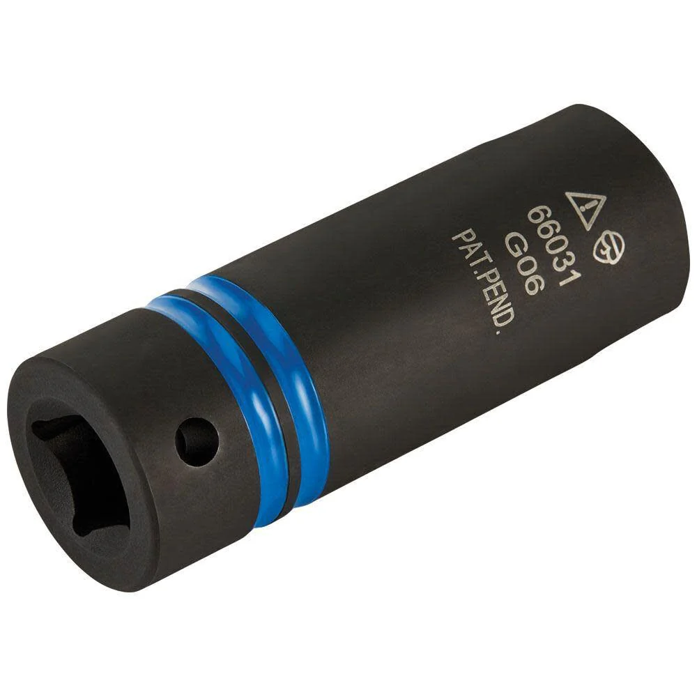Klein Tools 66031 3-in-1 Slotted Impact Socket, 12-Point Deep Sockets, Coaxial Spring Loaded, 3/4 and 9/16-Inch Hex Sizes, 1/2-Inch Drive - Image 7