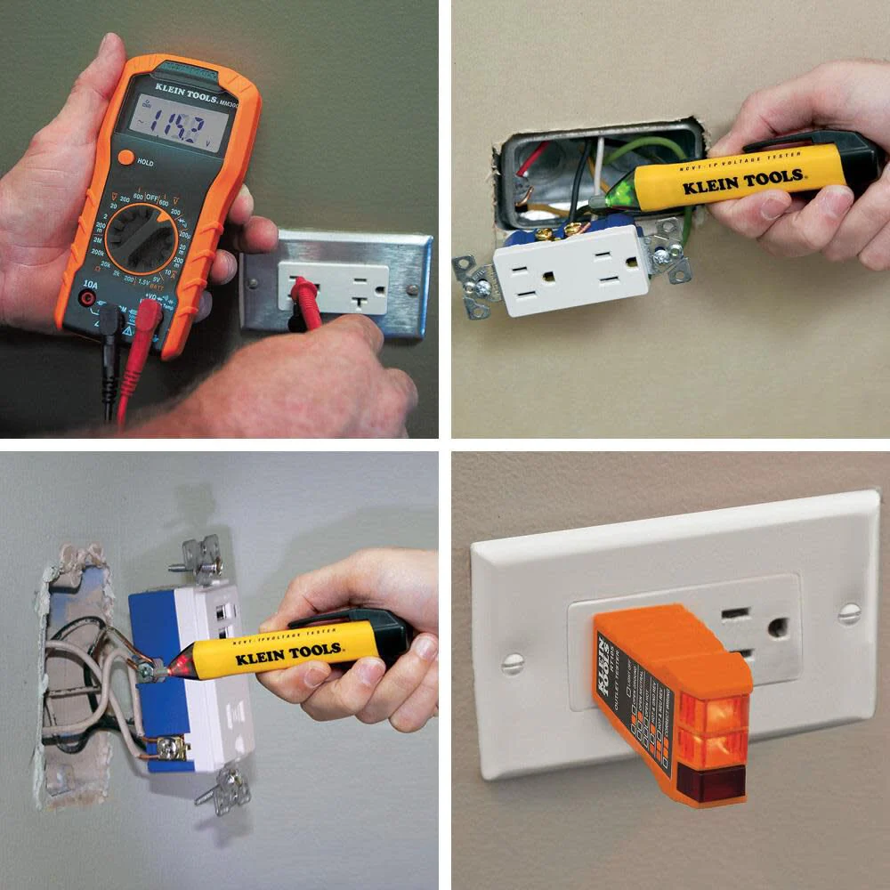 Klein Tools 69149P Electrical Test Kit with Digital Multimeter, Non-Contact Voltage Tester and Electrical Outlet Tester, Leads and Batteries - Image 2