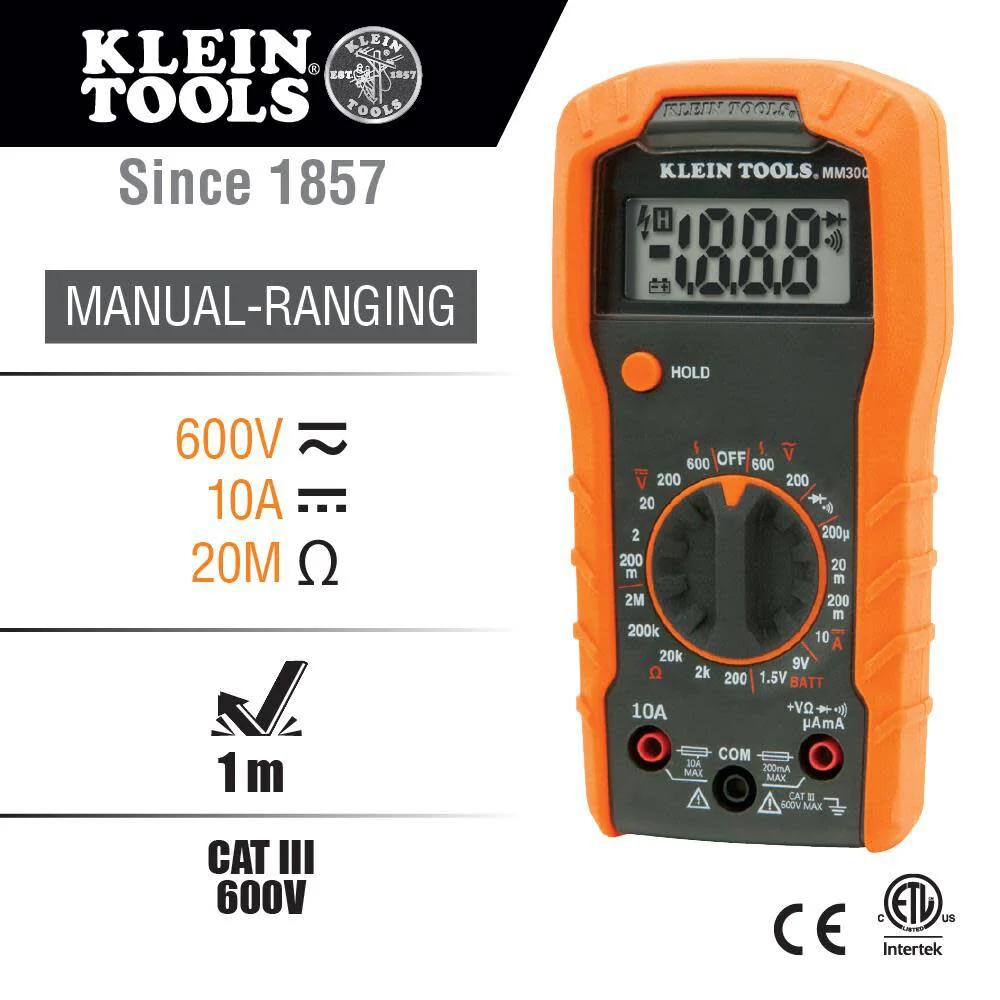 Klein Tools 69149P Electrical Test Kit with Digital Multimeter, Non-Contact Voltage Tester and Electrical Outlet Tester, Leads and Batteries - Image 3