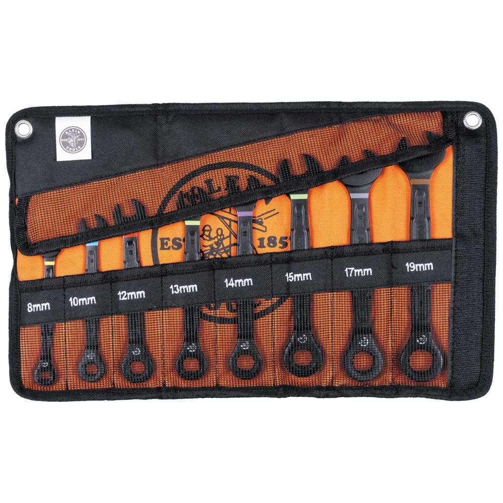 Klein Tools 69408MG Metric Ratcheting Combination Wrench Set, 8 to 19 mm, 90-Tooth Steel Alloy with Foam Pouch, 8-Piece - Image 8