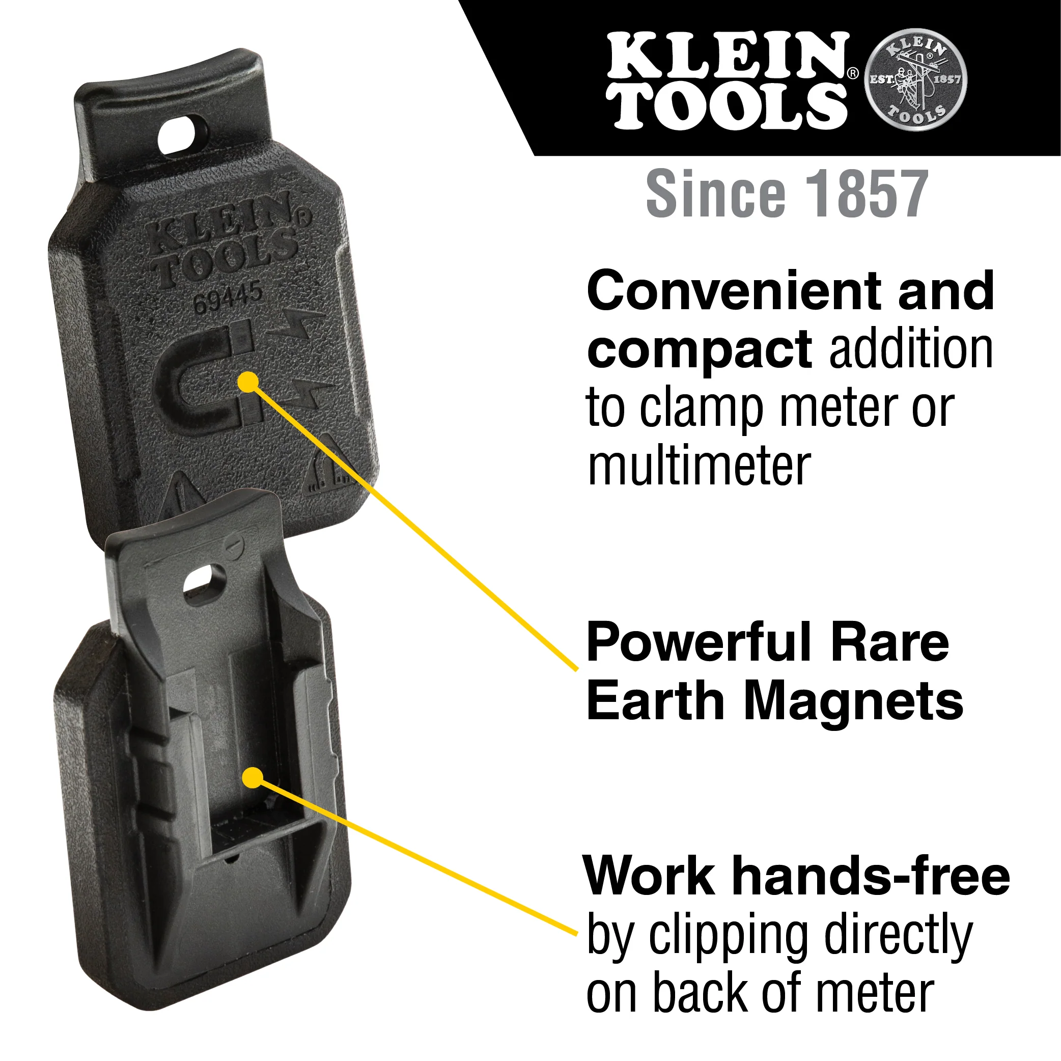 Klein Tools 69445 Magnetic Hanger Without Strap for Klein Tools Clamp Meters and Multimeters with Powerful Rare Earth Magnets - Image 2