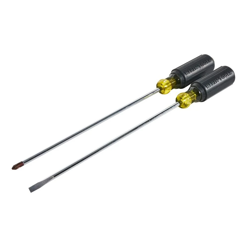 Klein Tools 85072 Long Blade Slotted and Phillips Screwdriver Set with Heat Treated Shafts and Cushioned Grips, Made in USA, 2-Piece - Image 4