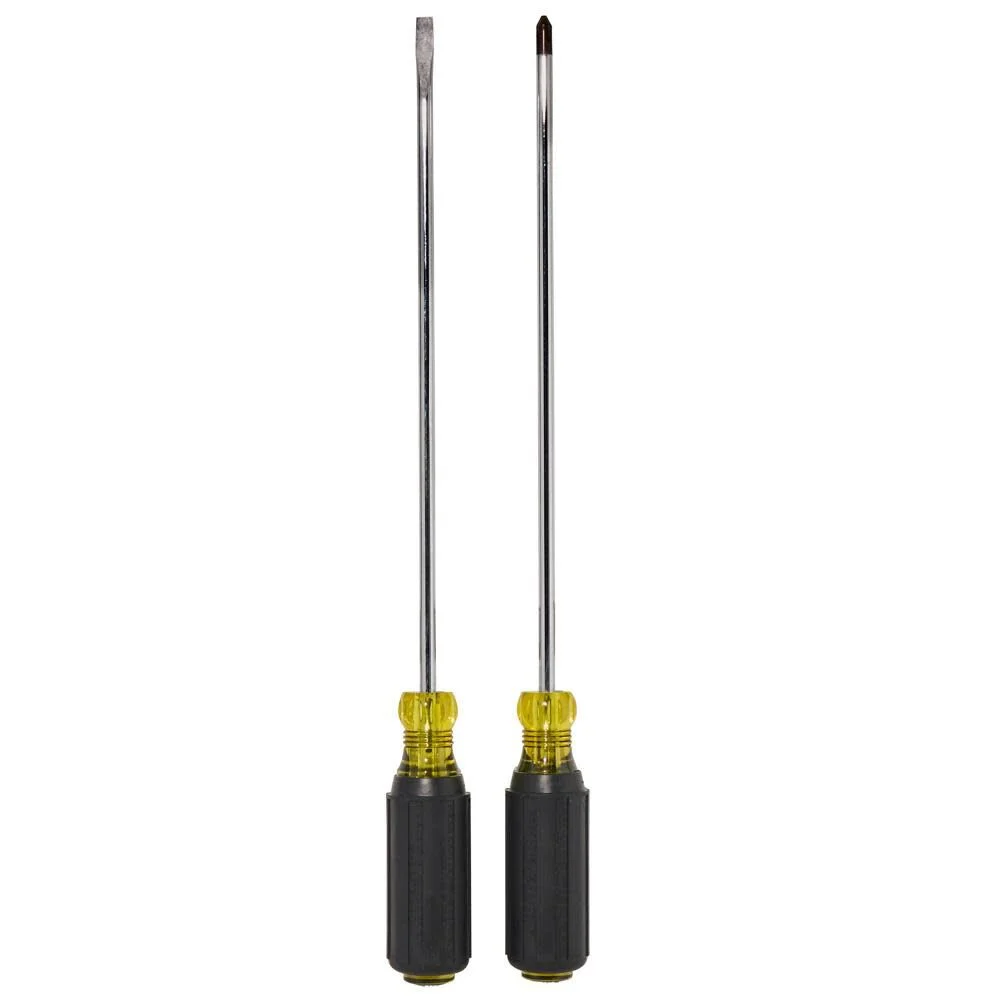 Klein Tools 85072 Long Blade Slotted and Phillips Screwdriver Set with Heat Treated Shafts and Cushioned Grips, Made in USA, 2-Piece - Image 6