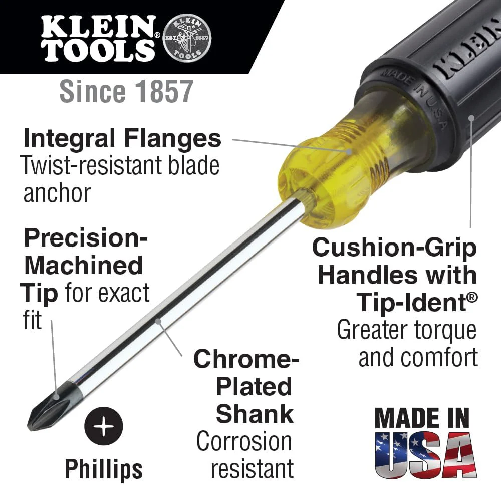 Klein Tools 85484 Screwdriver Set, Mini Slotted and Phillips, 4-Piece - Image 2