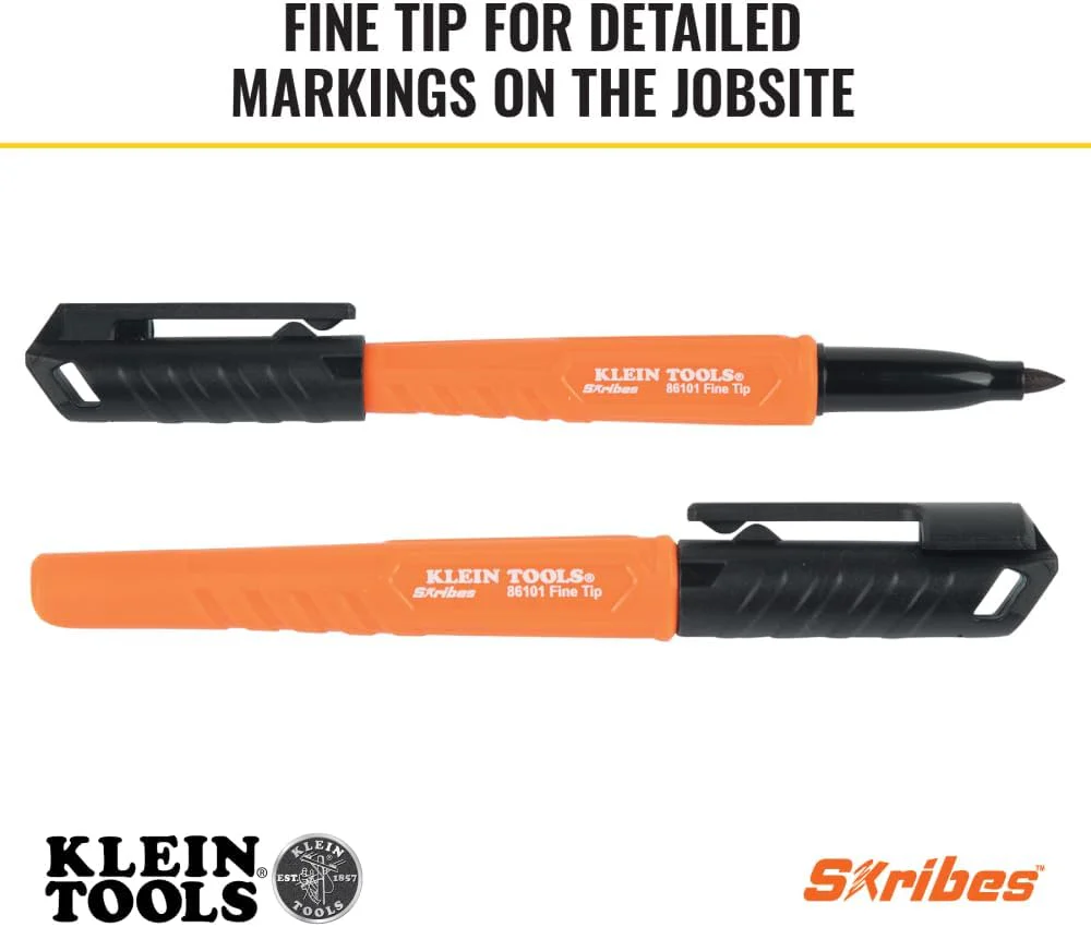 Klein Tools 861014 Skribes Fine Tip Permanent Markers, Black (Pack of 4) - Image 3