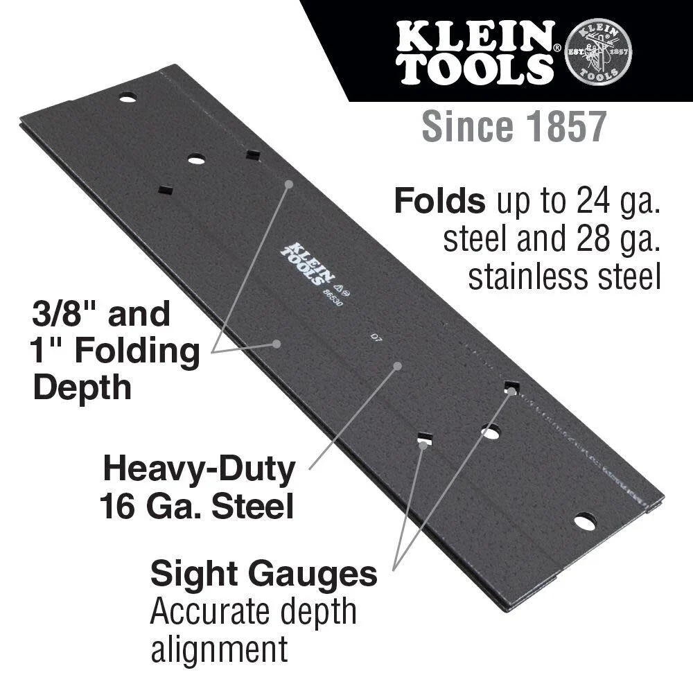 Klein Tools 86534 Metal Folding Tool for Duct Bending 24 x 3-Inch Folds Up to 24 ga CRSM and 28 ga Stainless - Image 2