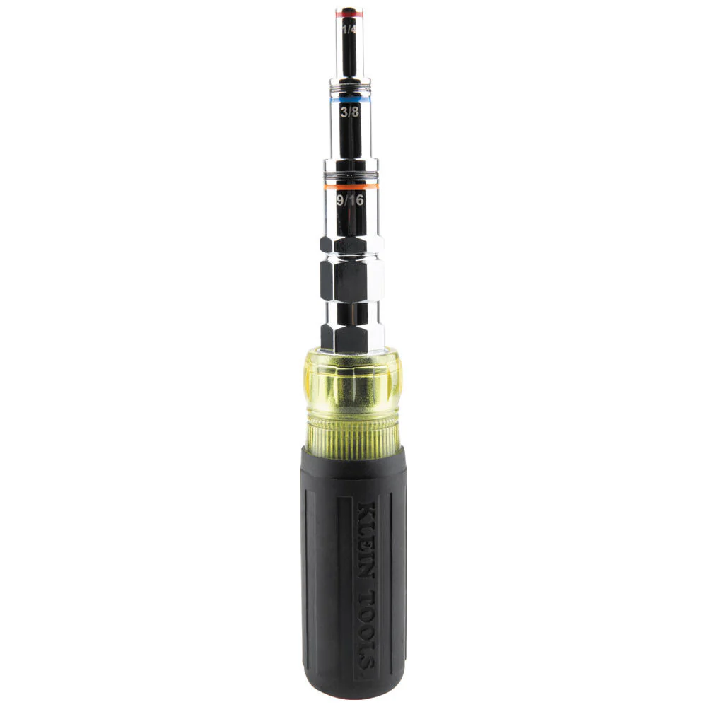 Klein Tools 32809MAG 9-in-1 Pass Through SAE Multi-Nut Driver, Magnetic