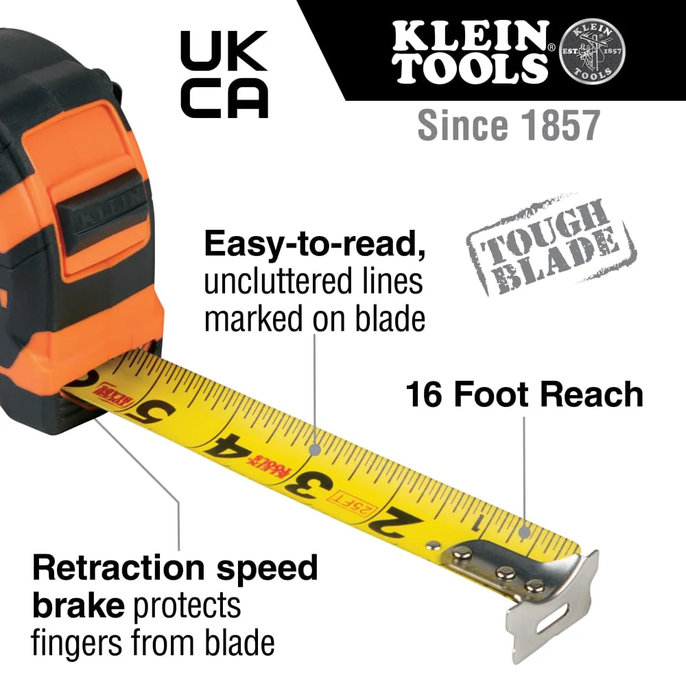 Klein Tools 9125 Tape Measure, 25-Foot Single-Hook - Image 2