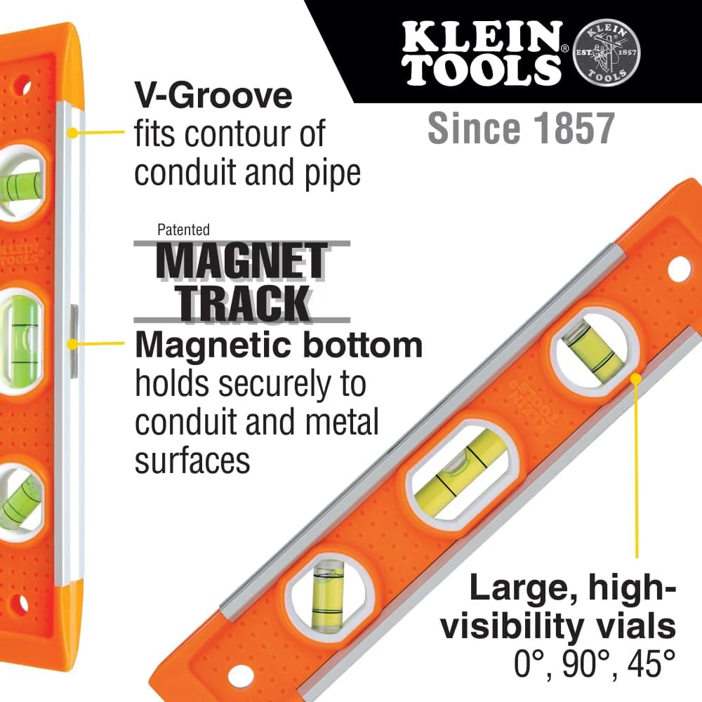 Klein Tools 935 Torpedo Level, 3 Vial, 9-Inch - Image 2