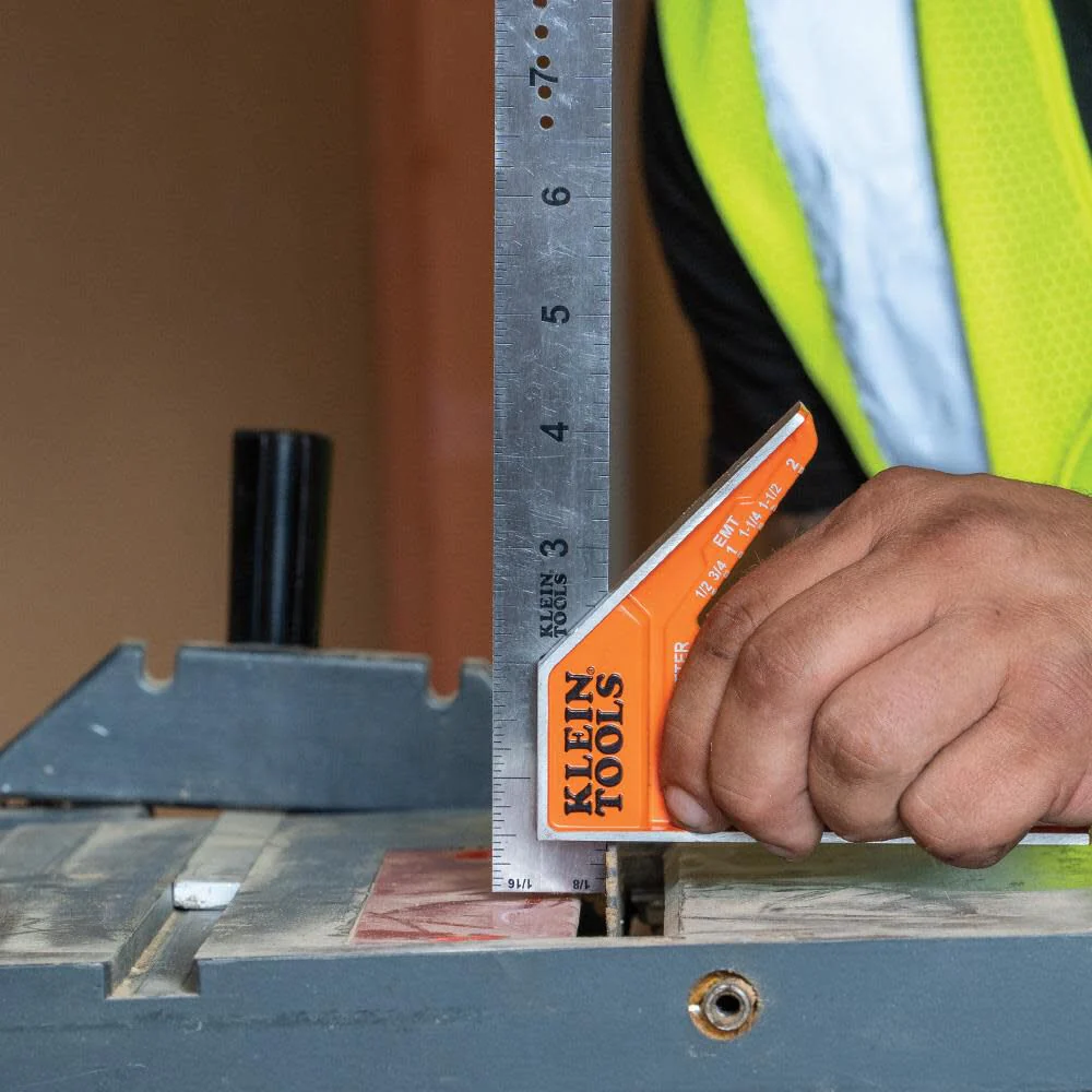 Klein Tools 935CSEL Combination Square Ruler for Electricians and Carpenters, Stainless Steel Double Sided Ruler, Bubble Level, Magnetic - Image 5