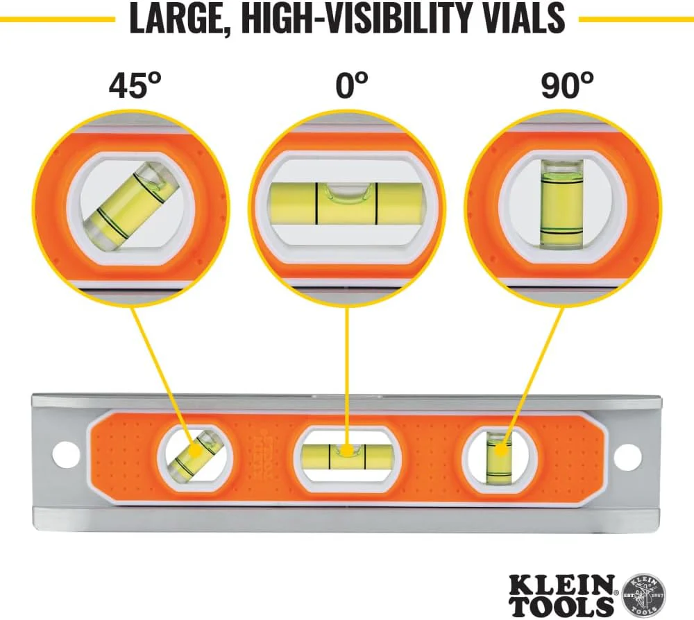 Klein Tools 935R Aluminum Torpedo Level Rare-Earth Magnet, 9-Inch - Image 3