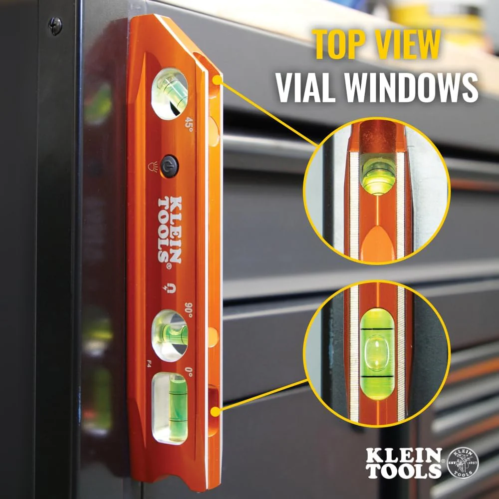 Klein Tools 935RBLT Lighted Torpedo Billet Level, Rare-Earth Magnet - Image 4
