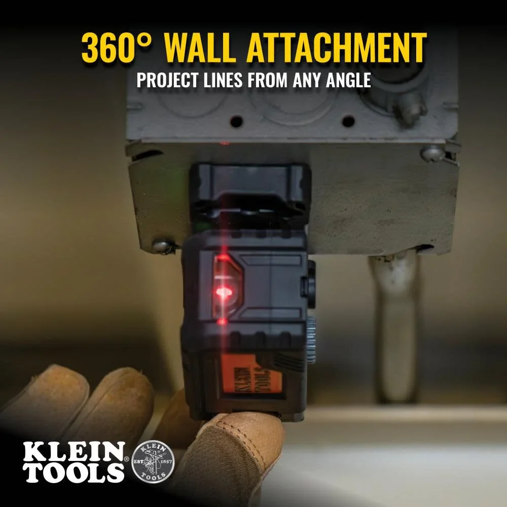 Klein Tools 93PTL Magnetic Pocket Laser Level, Bright Red Leveling and Alignment Tool, 3 Bubble Vials, 360-Degree Wall Attachment - Image 4
