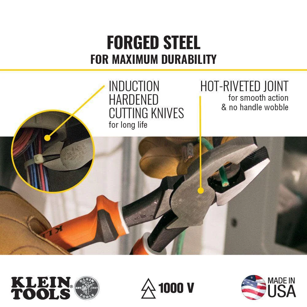 Klein Tools 94130 1000V Insulated Screwdriver Tool Set with #2 Phillips and 1/4-Inch Cabinet Slim Tips, 2 Insulated Pliers and Wire Stripper - Image 3