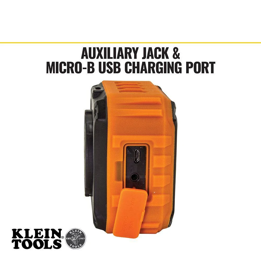 Klein Tools AEPJS1 Bluetooth Speaker, Wireless Portable Jobsite Speaker Plays Audio and Answers Calls Hands Free, IPX5, Worksite Ready - Image 3