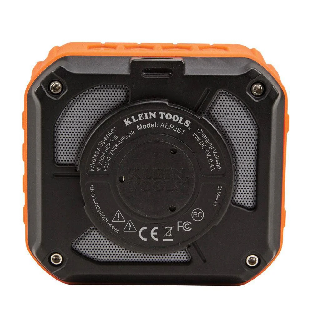 Klein Tools AEPJS1 Bluetooth Speaker, Wireless Portable Jobsite Speaker Plays Audio and Answers Calls Hands Free, IPX5, Worksite Ready - Image 5