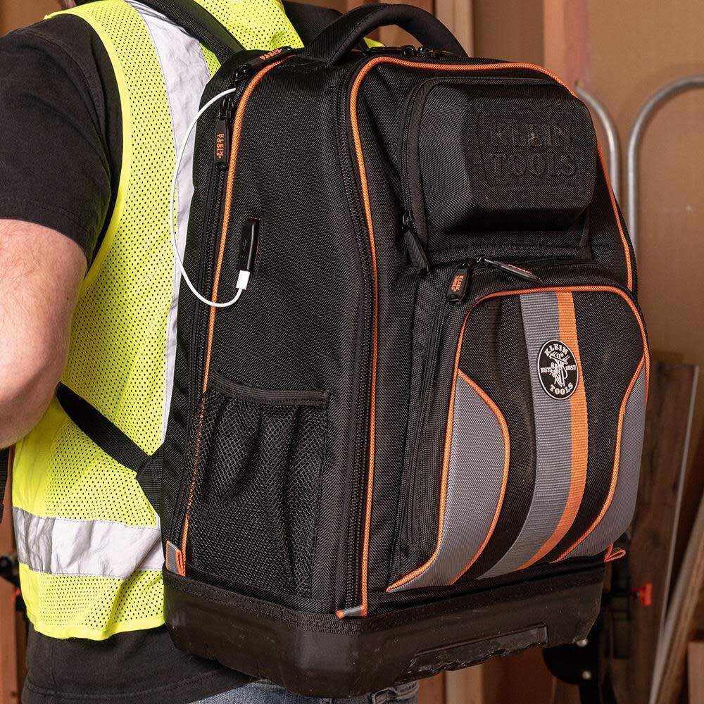 Klein Tools Backpack, Black/Orange - 62805BPTECH. - Image 10