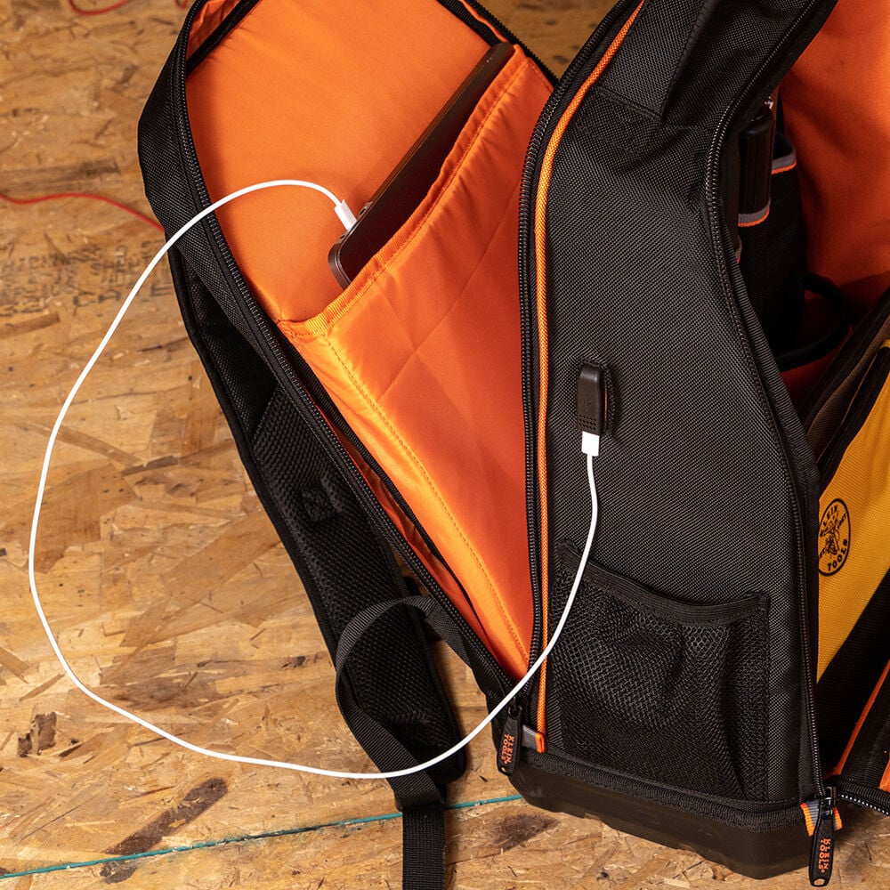 Klein Tools Backpack, Black/Orange - 62805BPTECH. - Image 11