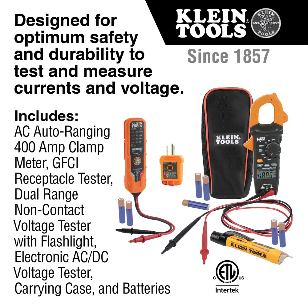 Klein Tools CL120VP Premium Clamp Meter Electrical Test Kit - Image 2