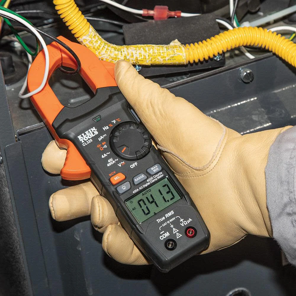 Klein Tools CL320 Digital Clamp Meter, HVAC AC Auto-ranging 400A, AC/DC Voltage, TRMS, DC Microamps, Resistance, Frequency, NCVT, Temp, More - Image 5