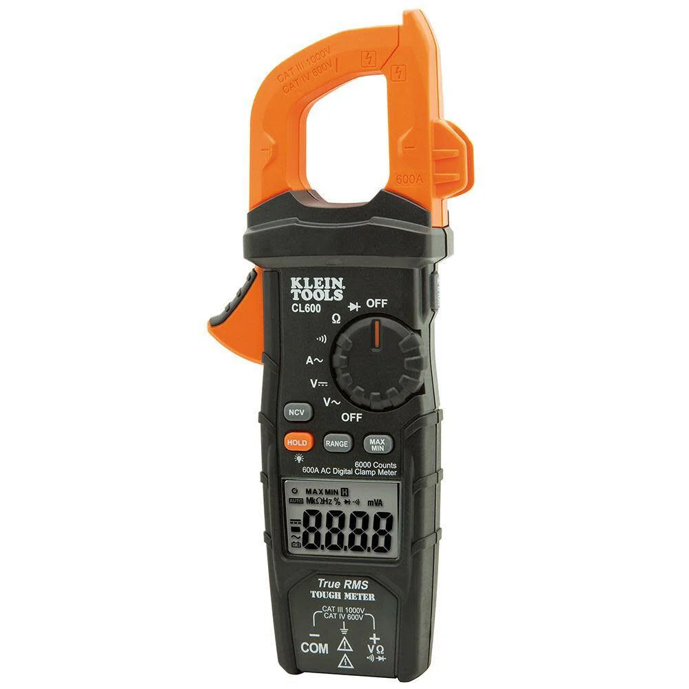 Klein Tools CL600 Electrical Tester, Digital Clamp Meter has Auto Range TRMS, Measures AC Current, AC/DC Volts, Resistance, NCVT, More, 1000V - Image 8