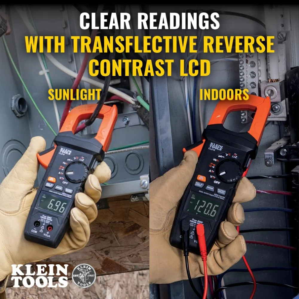 Klein Tools CL810 600A AC/DC Auto-Ranging Digital Pro Clamp Meter with Worklight - Image 2