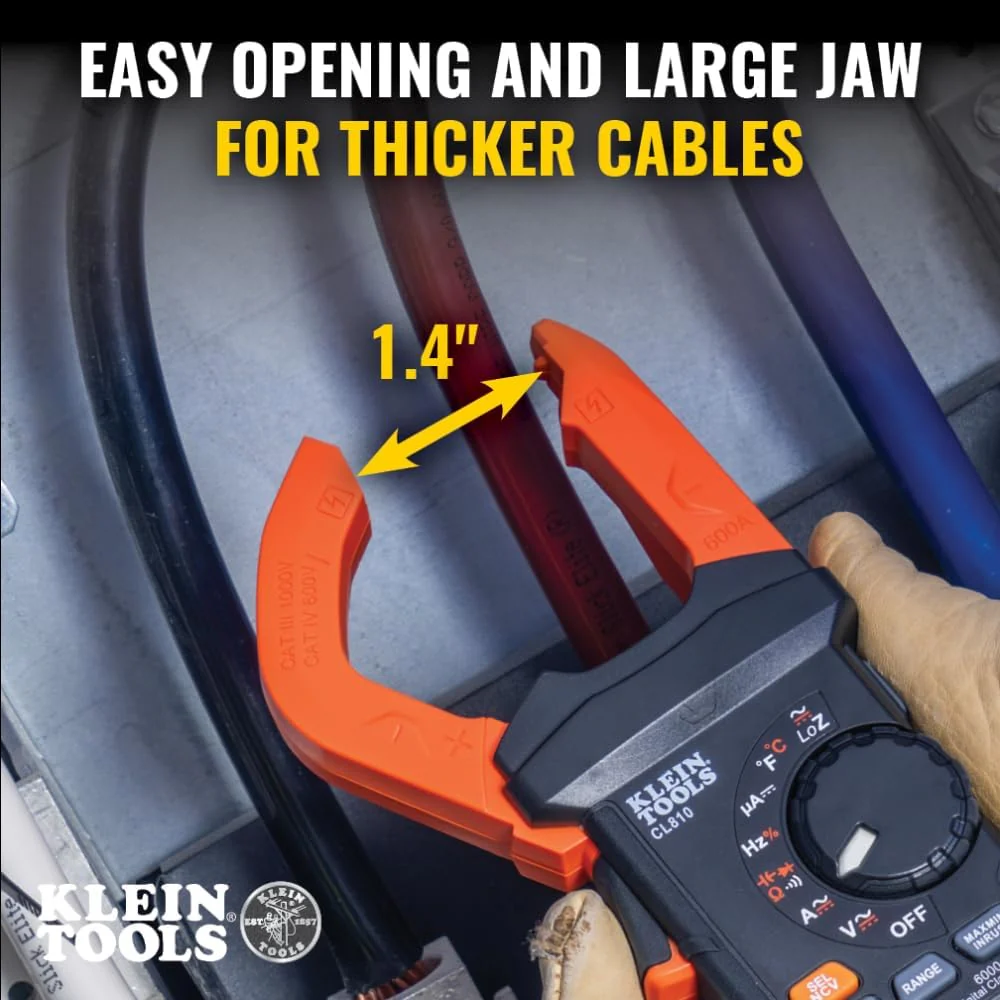 Klein Tools CL810 600A AC/DC Auto-Ranging Digital Pro Clamp Meter with Worklight - Image 4