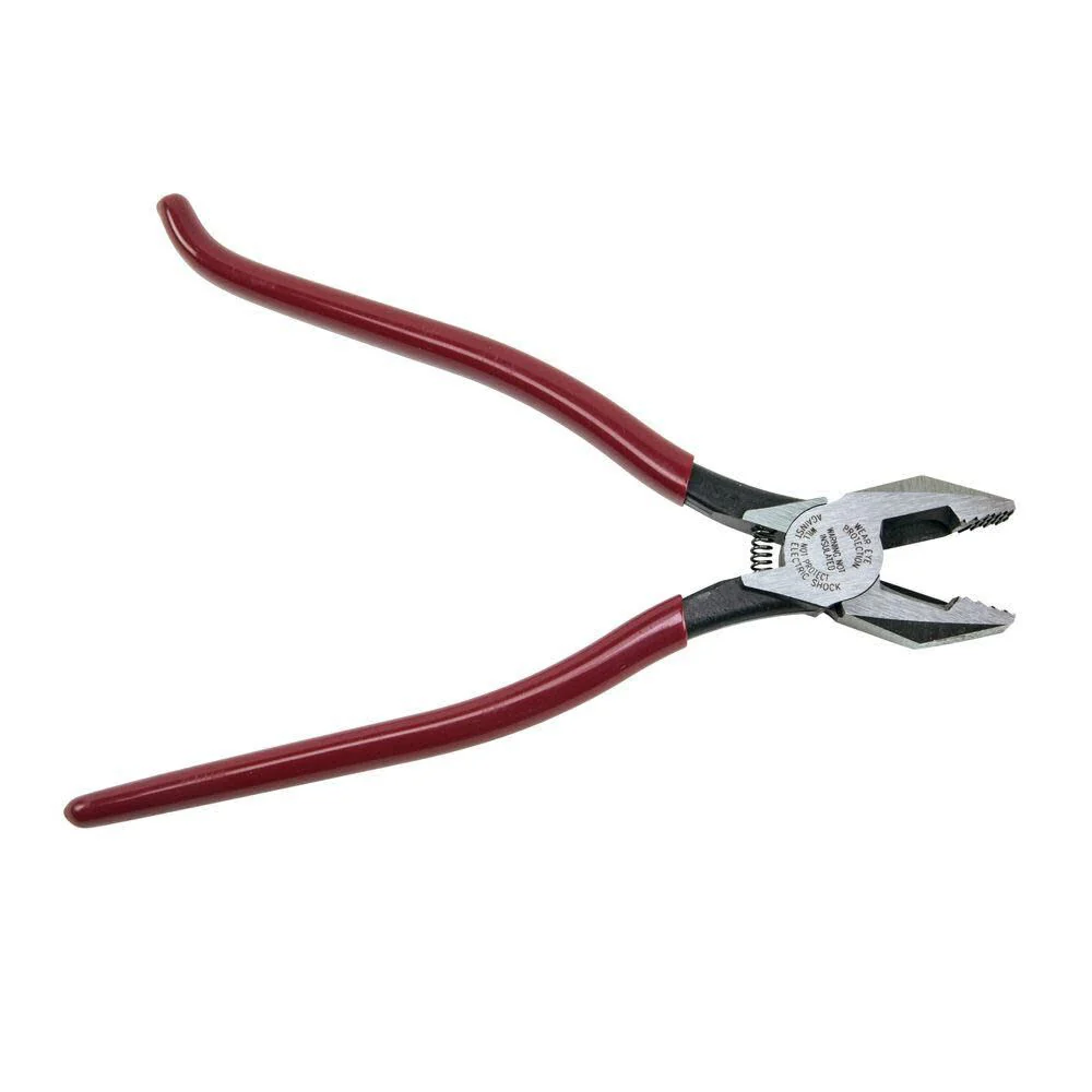 Klein Tools D201-7CSTA Linesman Pliers, Side Cutters with Spring Loaded Action, Ironworker Pliers have Aggressive Knurl and Tempered Handles - Image 8
