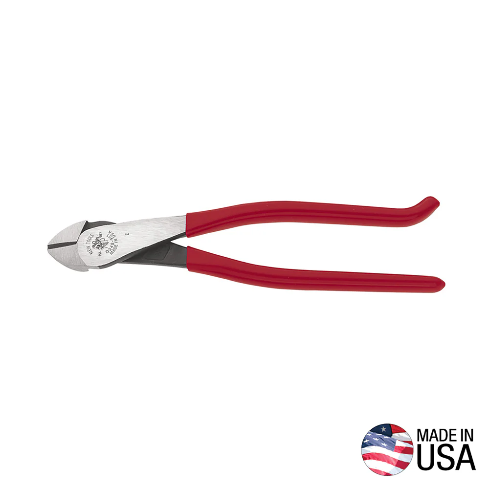 Klein Tools (D248-9ST) Diagonal Cutting Pliers, Ironworker's Diagonal Cutters with High Leverage Design, Made in USA, Works as Rebar Cutter and Rebar Bender, 9-Inch