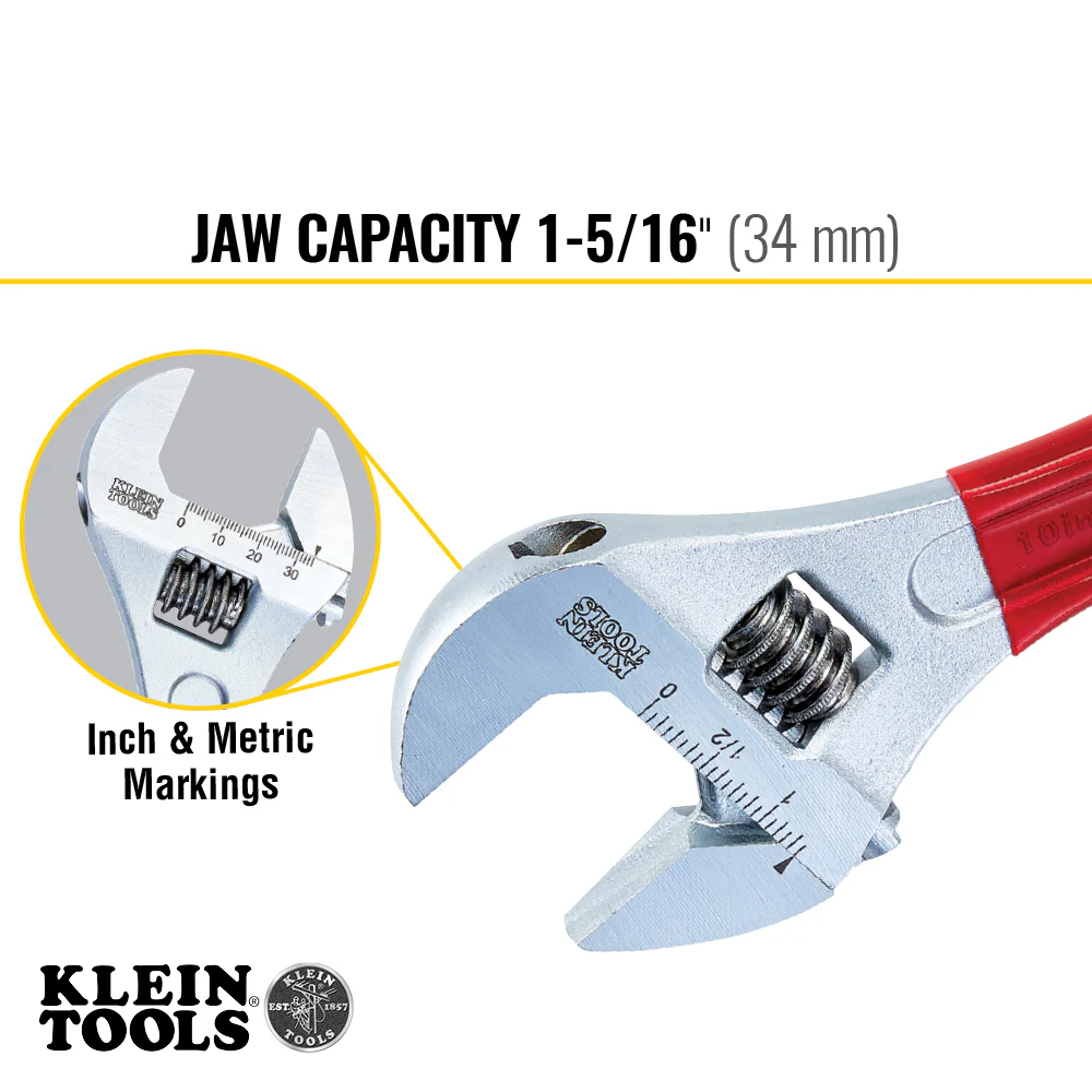 Klein Tools D507-10 Adjustable Wrench Extra Capacity, 10-Inch - Image 3