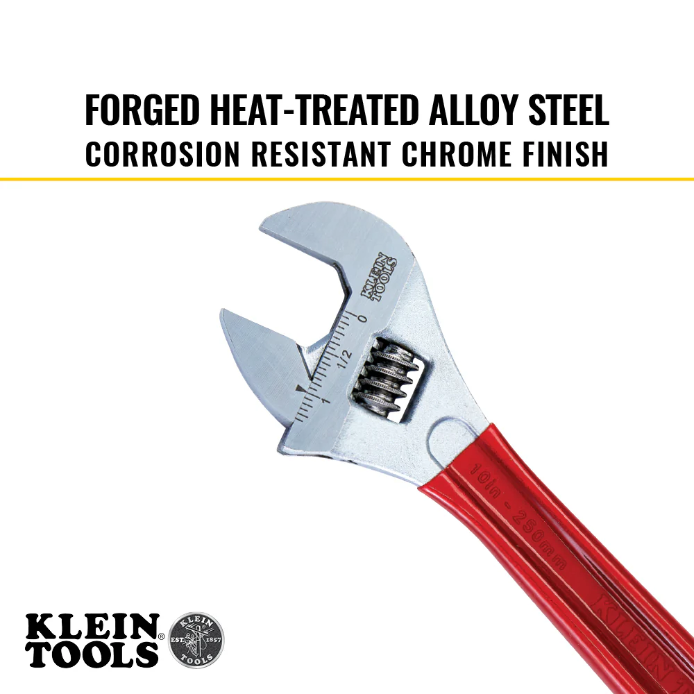 Klein Tools D507-10 Adjustable Wrench Extra Capacity, 10-Inch - Image 4