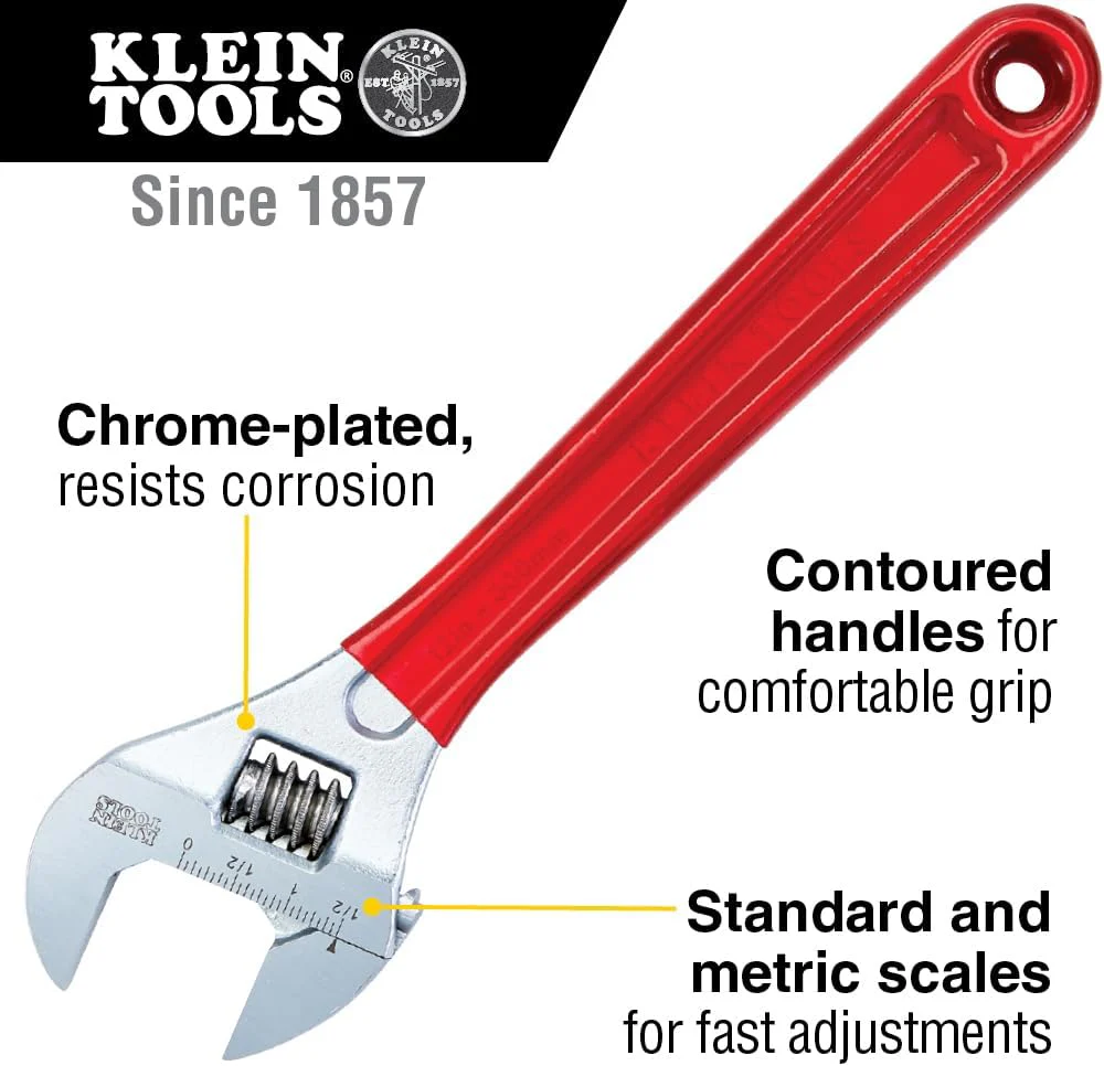 Klein Tools D507-12 Adjustable Wrench Extra Capacity, 12-Inch - Image 2